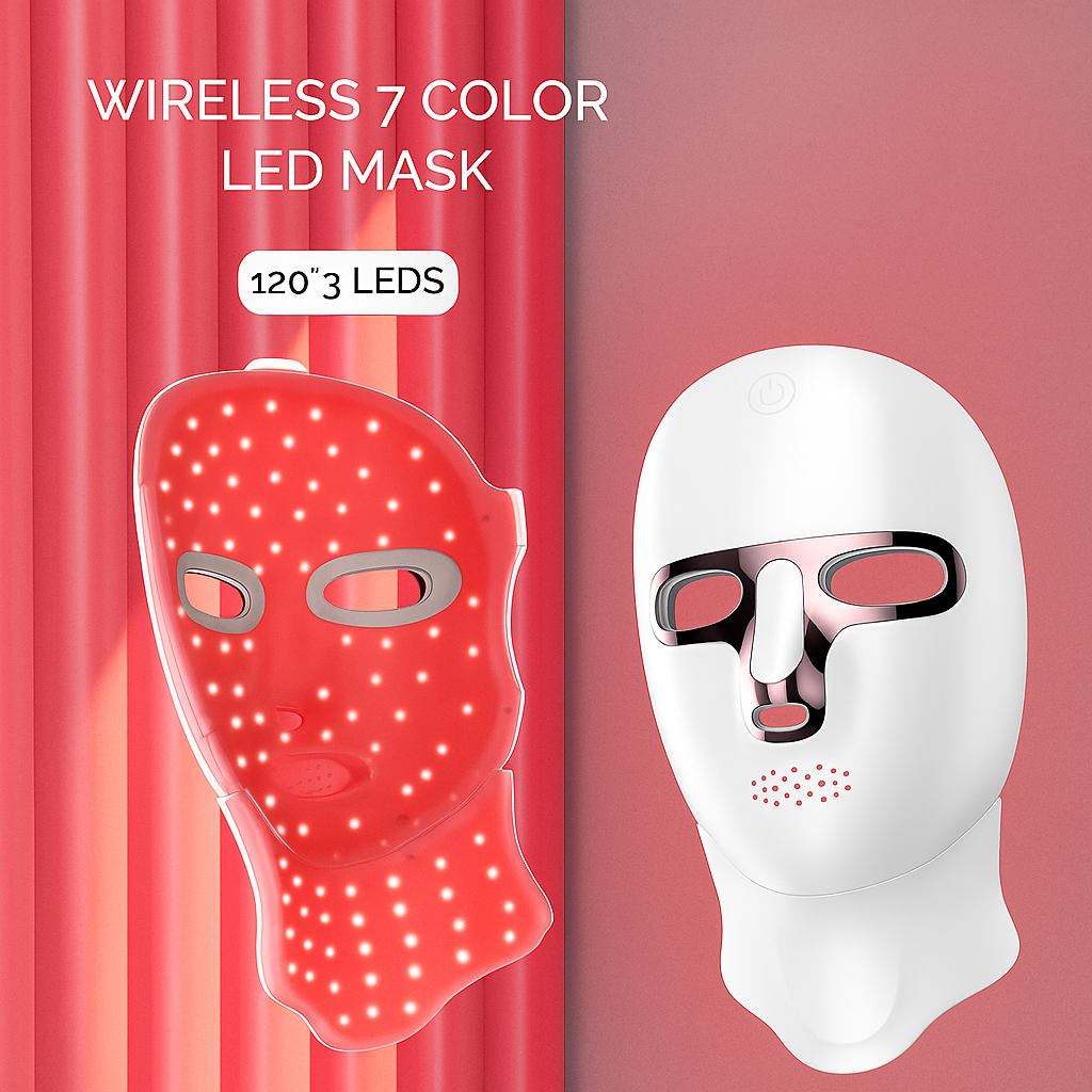 VivaGlow™ 7-Color LED Face & Neck Mask – At-Home Skin Rejuvenation– Reveal Radiant, Youthful Skin